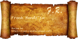 Frenk Renáta névjegykártya