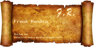 Frenk Renáta névjegykártya
